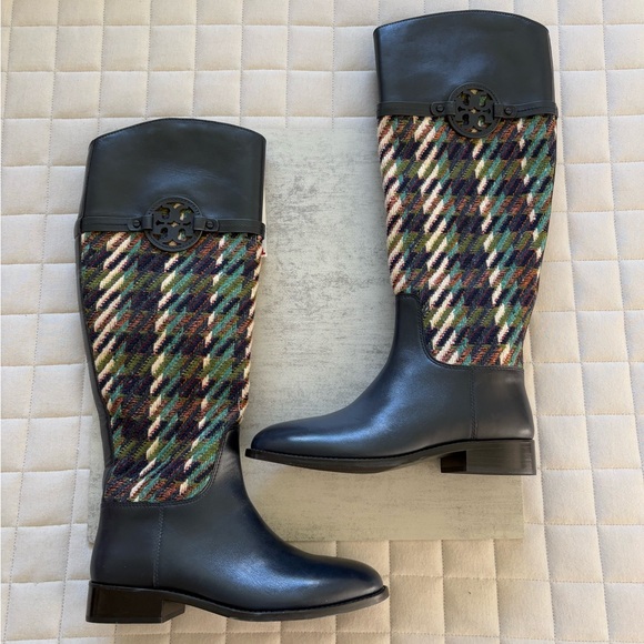 Tory Burch Women’s Navy Blue Calf/Knee Boots